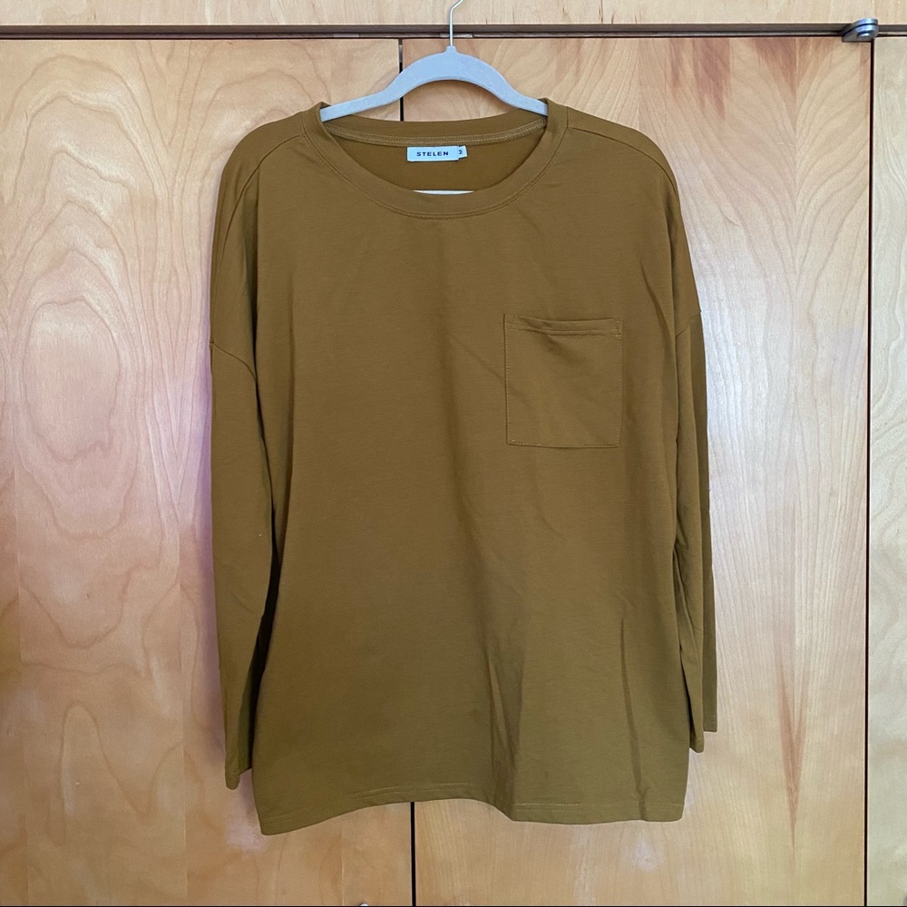 Stelen Mustard Long Sleeve Pocket Tee (sz M)